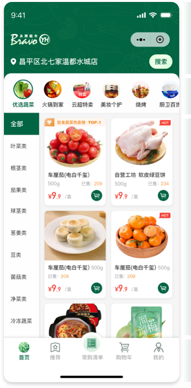 彩食鮮APP方案二模塊功能規劃說明圖 - 分類首頁
